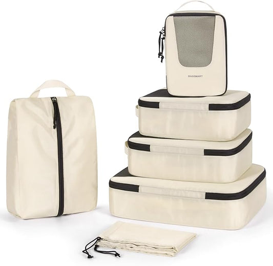 BAGSMART Compression Packing Cubes, Travel Cubes for Packing, 6/5/4 Set Suitcase Organizer Bags Set, Lightweight Packing O...