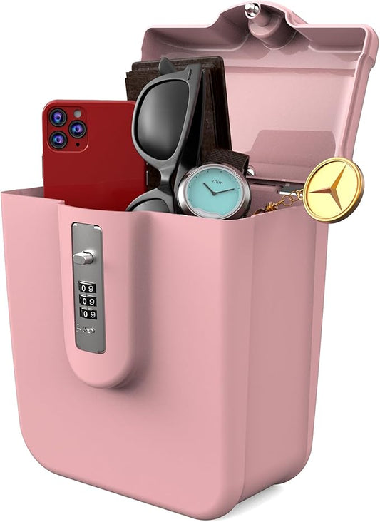 UP Security Portable Lock Box with for Beach Vacation Cruise Essentials 2025, Small Pink Safe for Travel, College Dorm, Co...