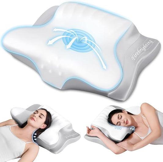 Tuozaiira Cervical Neck Pillows for Sleeping,Contour Memory Foam Pillows for Neck Pain Relief,Cooling Side Sleeper Pillow ...