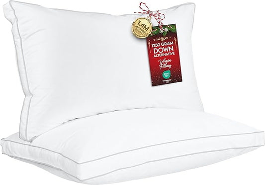 Utopia Bedding Bed Pillows for Sleeping King Size (White), Set of 2, Soft & Fluffy Pillow with Down Alternative Filling, C...