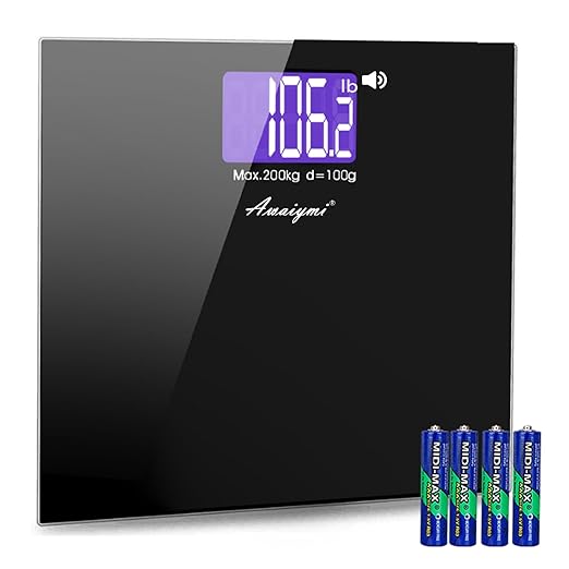 Awaiymi 440 lb Large LCD Screen Talking Scales for Body Weight,Loud and Clear Voice Talking Scales for Visually Impaired, ...