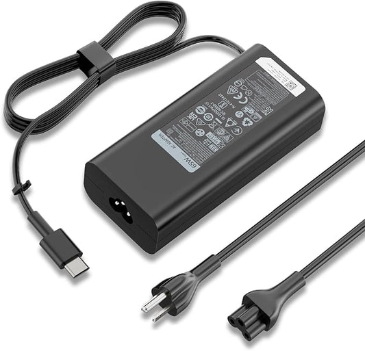 65W USB C Power Supply Charger Compatible with Dell Laptop, Inspiron 14 7425 16 7620 XPS 13 7390 2-in-1 Latitude 5420 5440...