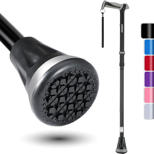 REHAND Walking Cane - Foldable, Adjustable, Collapsible Walking Canes for Men & Women, Heavy Duty All Terrain Tip, with Tr...