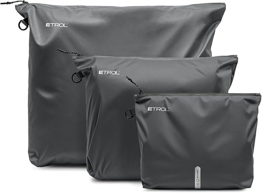ETROL Travel Packing Cubes Set of 3, Waterproof Compression Storage Bags for Clothes, Lightweight Luggage Organizers for S...