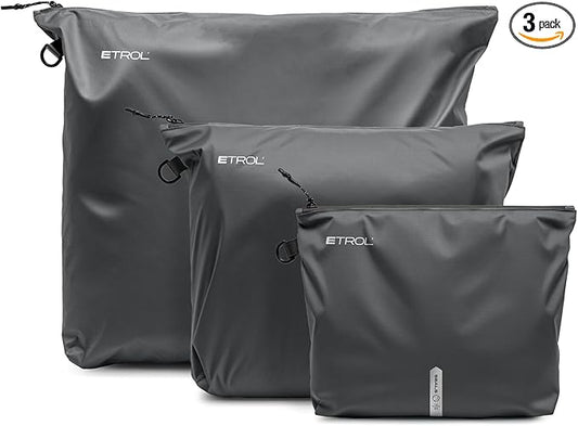 ETROL Travel Packing Cubes Set of 3, Waterproof Compression Storage Bags for Clothes, Lightweight Luggage Organizers for S...