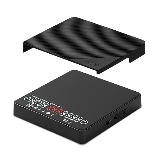 IKAPE Espresso Coffee Scale with Timer, 2kg/0.1g High Precision Digital Scale with Silicone Mat, 4 Modes in One, LED Displ...