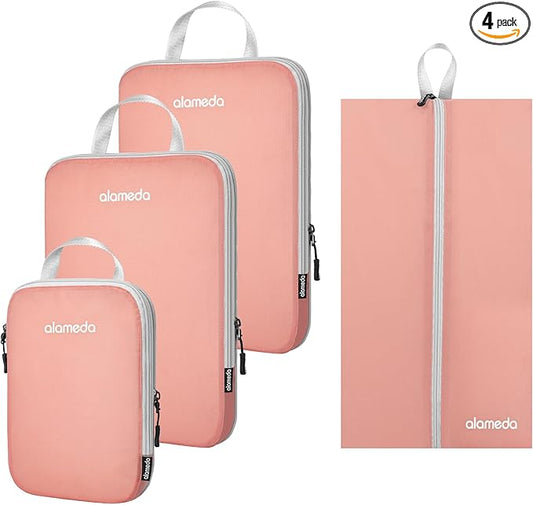 4 Set Compression Packing Cubes for Suitcases - Lightweight Compression Packing Cubes Travel for Backpack Carry-on Organiz...