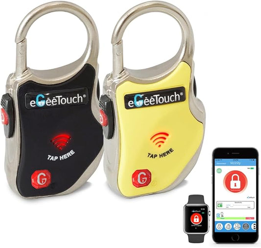 eGeeTouch Smart Travel Lock-Secure & Track Your Luggage/Backpack Anywhere You go.. (Mix 2 Pack)