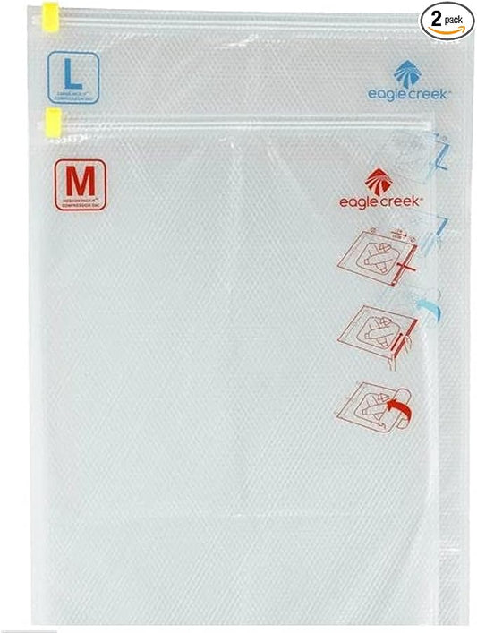 Eagle Creek Pack-It Compression Bags for Travel Set - Featuring One-Way Pressure Valve & Zip - For Efficient Travel Bag Pa...