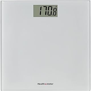 Health o meter Compact Digital Glass Bathroom Scale – 450 lb Capacity, 4 Load Cells, 3.2" LCD Display, Tempered Glass Plat...