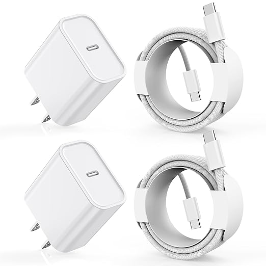 Charge for iPhone 16/15 Charger,Fast Charging iPhone 16/15 2Pack Type C Wall Charge Adapter USB C Charger Block 6FT USB-C ...