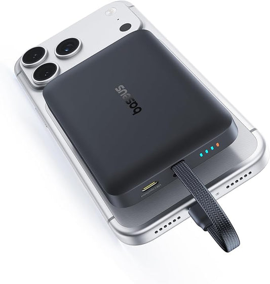 Baseus Magsafe Power Bank, 10,000mAh 30W Magnetic Portable Charger, Fast Charging Wireless Battery Pack with Built-in Brai...