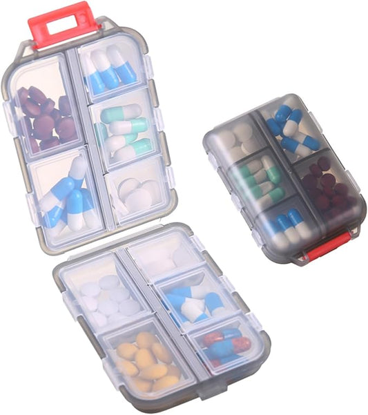 Zuihug 1Pack Travel Pill Organizer - 10 Compartments Pill Case, Compact and Portable Pill Box, Perfect for On-The-Go Stora...