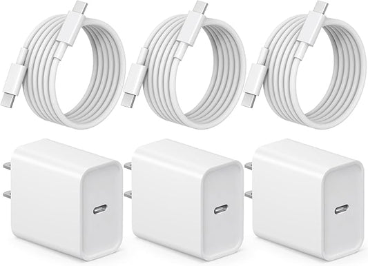 iPhone 17 16 15 Charger Fast Charging 3+3Pack Type C Charger USB C Chargers Block with 6FT Cable for iPhone Air/17/17 Plu...