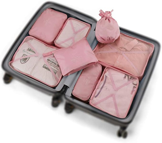 Travel Packing Cubes 8 Pcs Set, Luggage Packing Organizers with Shoe Bag and Toiletry Bag