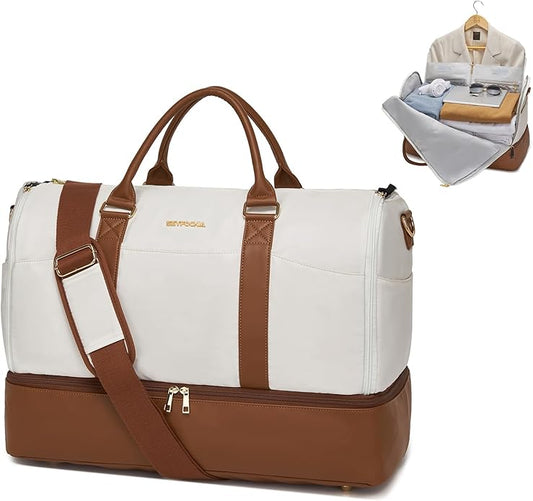 Convertible Garment Duffel Bag for Travel,2 in 1 Weekender Bag Hanging Suitcase for Women with Shoe Compartment, Carry On ...