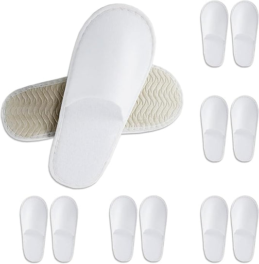 CarryEpic Disposable Slippers for Guest, 6 Pairs Spa Hotel House Slippers for Shoeless Home Bulk Indoor Slippers for Women...