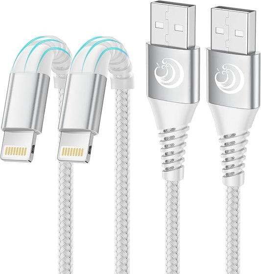 iPhone Charger [Apple MFi Certified] 2Pack 10FT Long Lightning Cable Fast Charging Nylon Braided USB Cable iPhone Charger ...