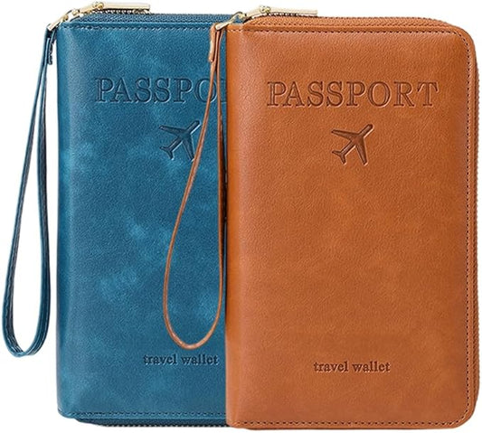 Multi-Functional RFID Passport Wallet, RFID Passport Holder for Wallet, Essential Travel Anti-Theft Wallet Storage Case, A...