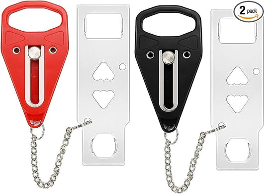 Portable Door Lock 2Pack Extra Lock for Additional Privacy and Safety in Home,Hotel and Apartment,Prevent Unauthorized Ent...