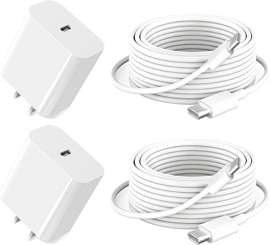 GKW iPhone iPad Charger Fast Charging 10ft for Apple iPad A16/11th/10th/Pro 13/12.9/11/Air/Mini A17 Pro,2-Pack 20W USB-C C...