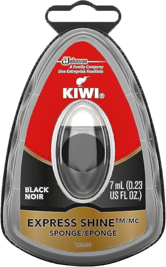 KIWI Express Shoe Shine Sponge | Leather Care for Shoes, Boots, Furniture, Jacket, Briefcase and More | Black, 0.23 Fl Oz...