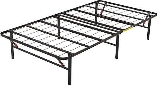 Amazon Basics Bed Frame with Storage, Foldable Metal Platform, Sturdy Steel, No Box Spring Needed, 14-inch High, Tool-Free...