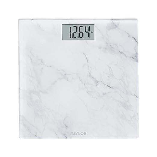 Taylor Digital Glass Marble Bathroom Scale, Scale for Body Weight, Digital Bathroom Weighing Machine, Battery Powered, Mea...