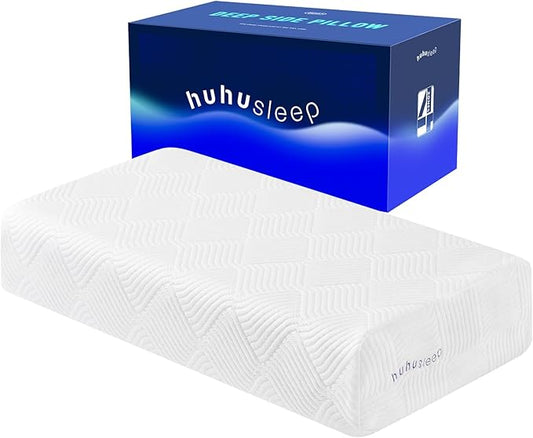 Huhu Sleep Cube Pillow for Side Sleeper with Firm Layer, Cooling Memory Foam Pillows with Two Side Four Types of Softness ...