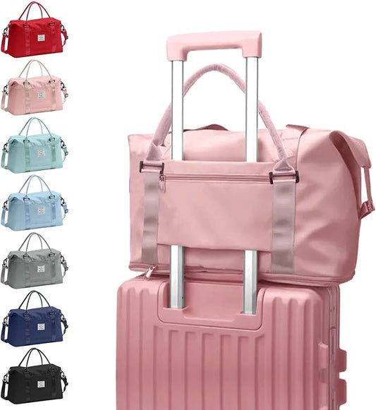 Travel Duffle Bag, Waterproof Sport Tote Gym Bag for Women Men 2025, Overnight Weekender Carry with Wet Pocket