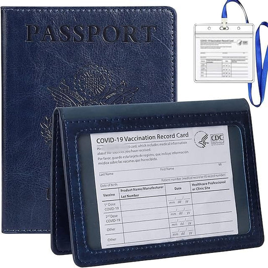1Pc Passport Holder Travel Bag Passport And Vaccine Card Holder Combo Slim Travel Accessories Passport Wallet For Unisex L...