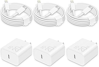 CXX Fast Charger for iPhone [3-Pack, MFi Certified], 20W USB-C PD Block with 6Ft Charging Cable Compatible with iPhone 14/...