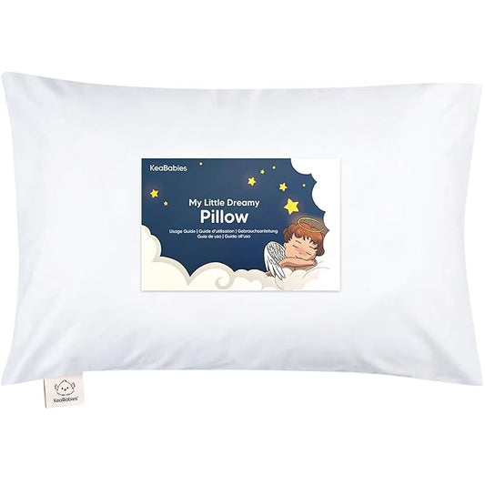 Toddler Pillow with Pillowcase - 13x18 My Little Dreamy Kids Travel Bed Pillows for Sleeping, Organic Cotton Small Pillowc...