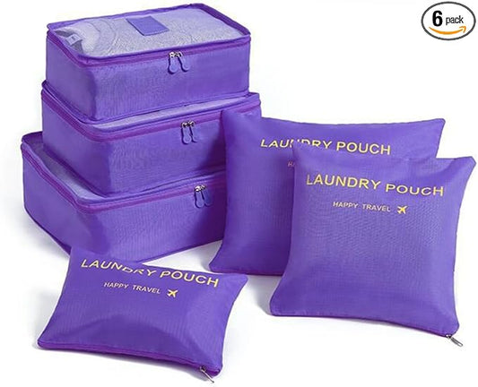 Packing Cubes 6 Set Luggage Packing Organizers for Travel Accessories Suitcase Organizers Travel Essentials（Purple）