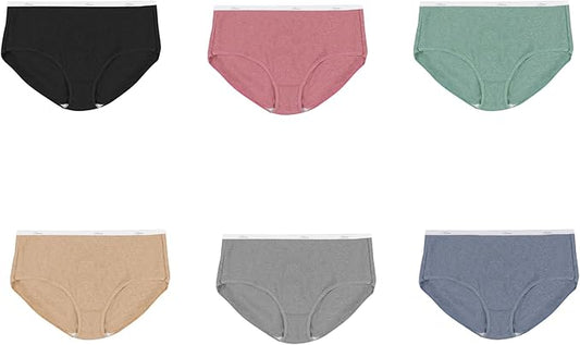 Hanes womens Ribbed Cotton Brief Underwear 6-pack