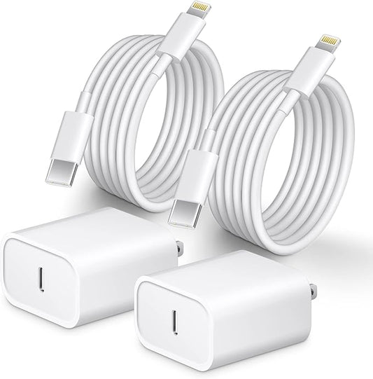 Phone 14 13 12 Fast Charger [MFi Certified] 10FT Type C Charger 2 Pack 20W USB C Charging Block with Fast Charging Cable f...