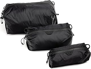 Peak Design Ultralight Terra Shell Packing Cube Bundle, Black, Travel Cubes with Strap Attachment Points and Luggage Pass ...