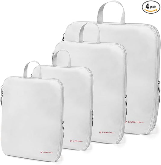 (Not Made In China) Compression Packing Cubes For Travel, Suitcase and Luggage Space Saver Organizer Bags, Lightweight, Wa...