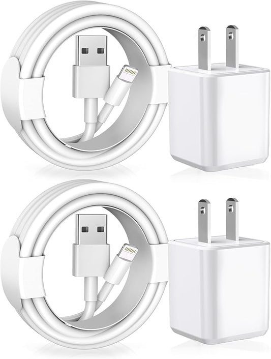 [Apple MFi Certified] iPhone Charger, 2Pack Lightning Cable Apple Charging Cords &Fast Quick USB Wall Charger Travel Block...