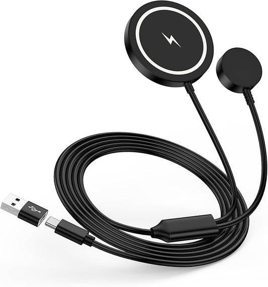 Wireless Charger Cable for Samsung Galaxy Watch Ultra/8/8 Classic/7/6/5/5 Pro/Fe/4/3/Active 2-in-1 Magnetic Watch Charger...
