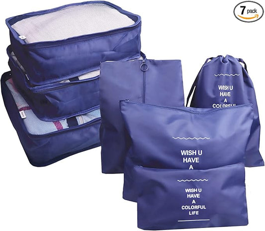 GUIFIER 7 Set Packing Cubes Compression, Travel Packing Organizers Cubes, Clothes Storage Bags, Luggage Suitcase Organizer...