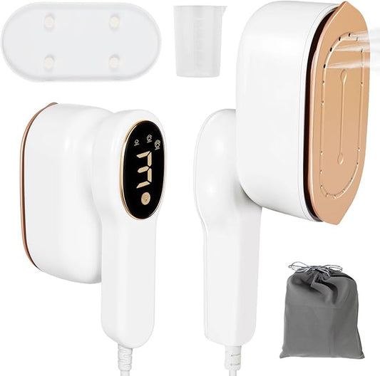 Smart Travel Steamer for Clothes, 1200W Handheld mini travel Steam All-in-One Portable Steamer Iron with LCD Display, 3 St...