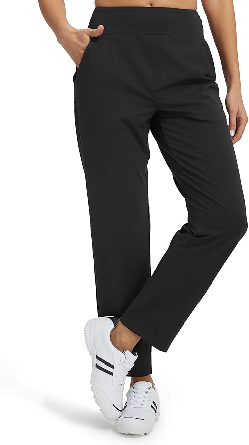 Libin Womens Casual Travel Pants 7/8 Stretchy Golf Pants Ankle Dress Pant Slacks Athletic Workout Sweatpants with 4 Pockets