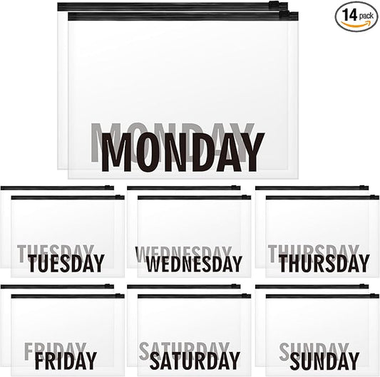 Yeaqee 14 Pcs Kids Packing Cubes for Travel Days of Week Daily Outfit Suitcase Organizers Pouches Hospital Bag for Boys Gi...