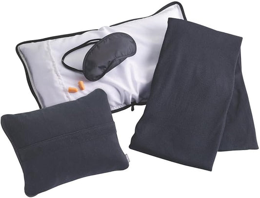 Lewis N. Clark Ultimate Comfort Set + Portable Travel Kit for Airplane, Includes Inflatable Pillow + Zippered Carrying Cas...
