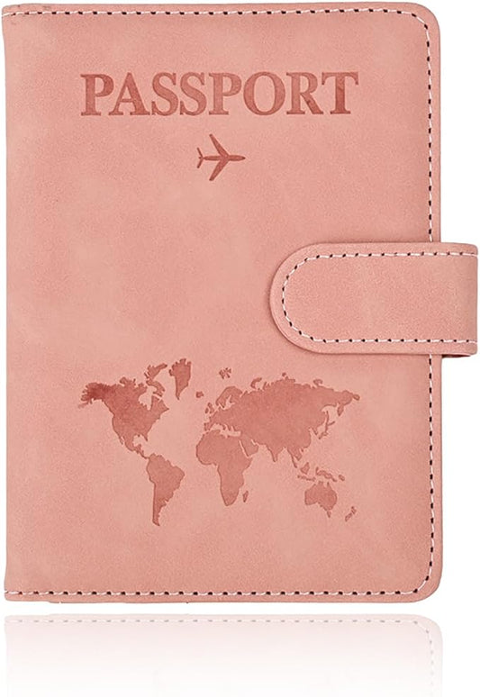 Generic Unisex Passport Holder RFID Blocking Card Slots, Pink
