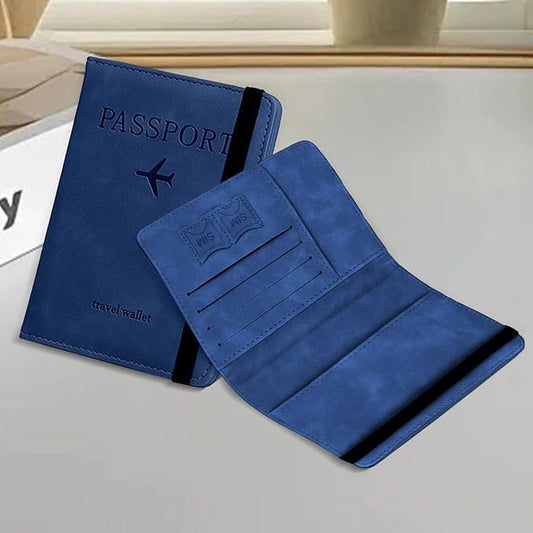 RFID Passport Holder Slim Travel Wallet with Leather Surface and Multi-Functional Card Organizer