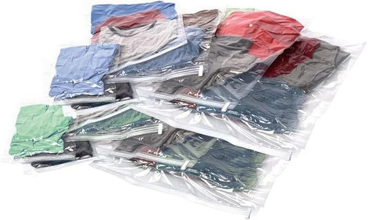 Samsonite Compression Packing Bags, Clear, 12-Piece Kit (2-Pouch/4-Carry-On/4-Large/2-X-Large