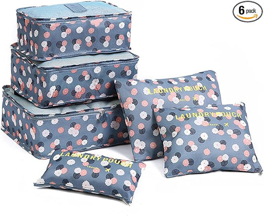 Laebevon 6 PCS Packing Cubes,Multi-functional Clothing Sorting Packages,Travel Carry On Luggage Organizers Storage Bags,Tr...