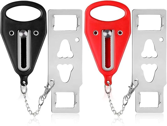 Portable Door Lock 2 Pack for Travel – Hotel Door Locks for Travelers Security – Door Safety Lock from Inside for Home & A...